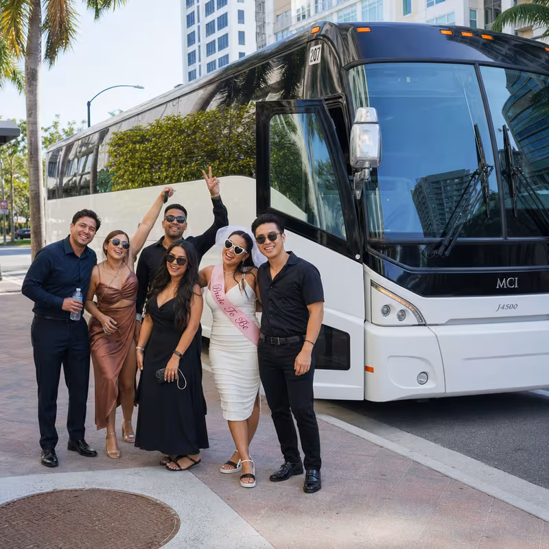 Passengers loading luggage while boarding an Fort Myers group shuttle