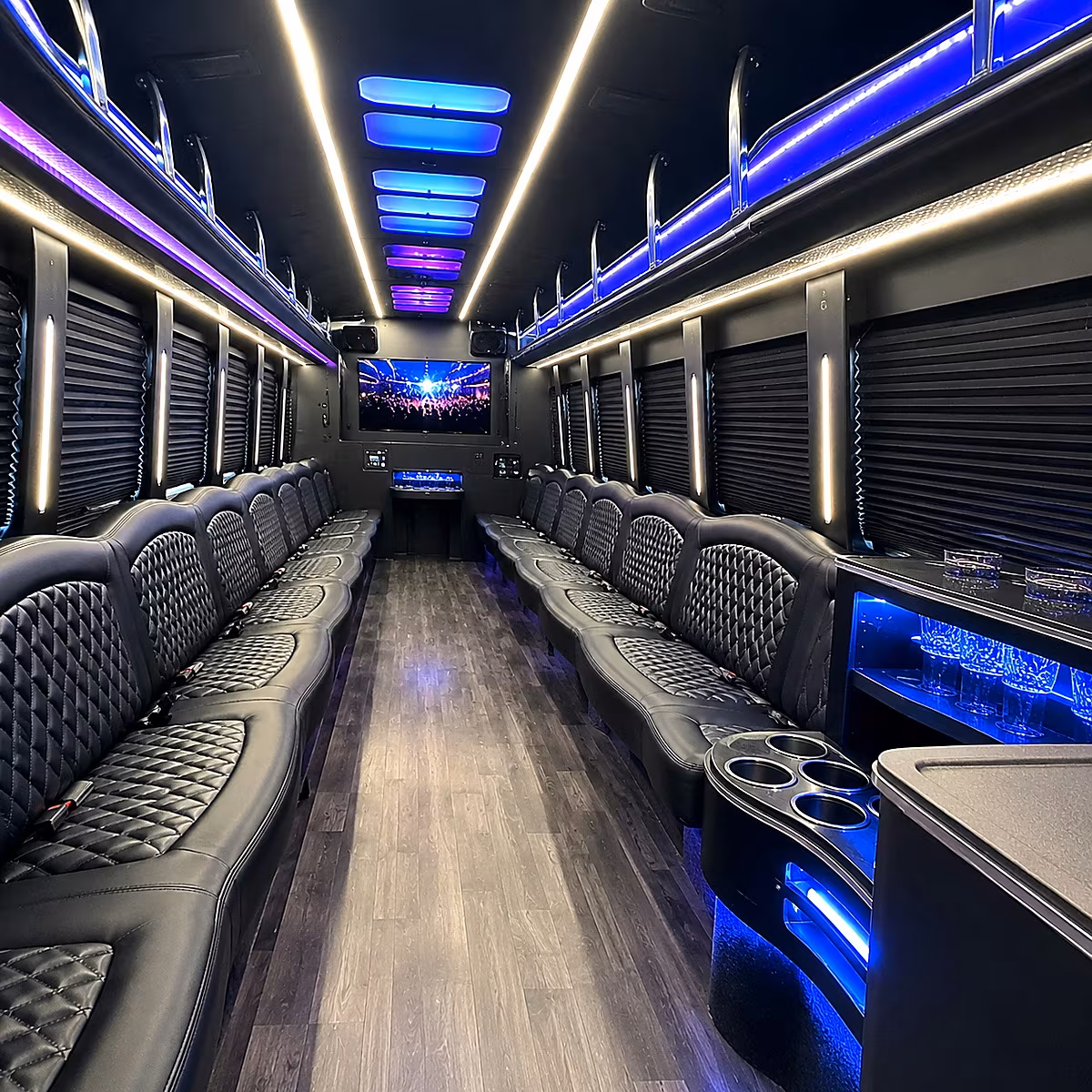 Fort Myers Private Event Transportation party bus interior