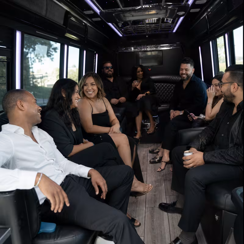 Black Mercedes Sprinter van staged for an Fort Myers Private Event Transportation group